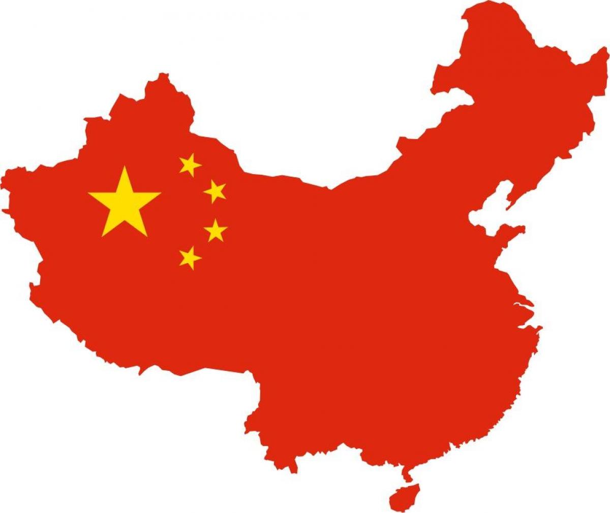 الشذوذ قيلولة إدارة  الصين flag map - خريطة الصين العلم (شرق آسيا - آسيا)