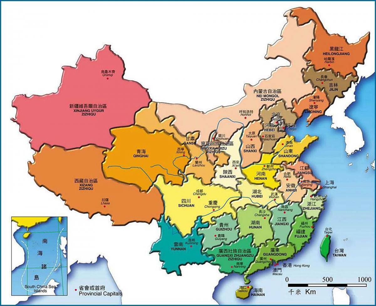 خريطة مقاطعات الصين