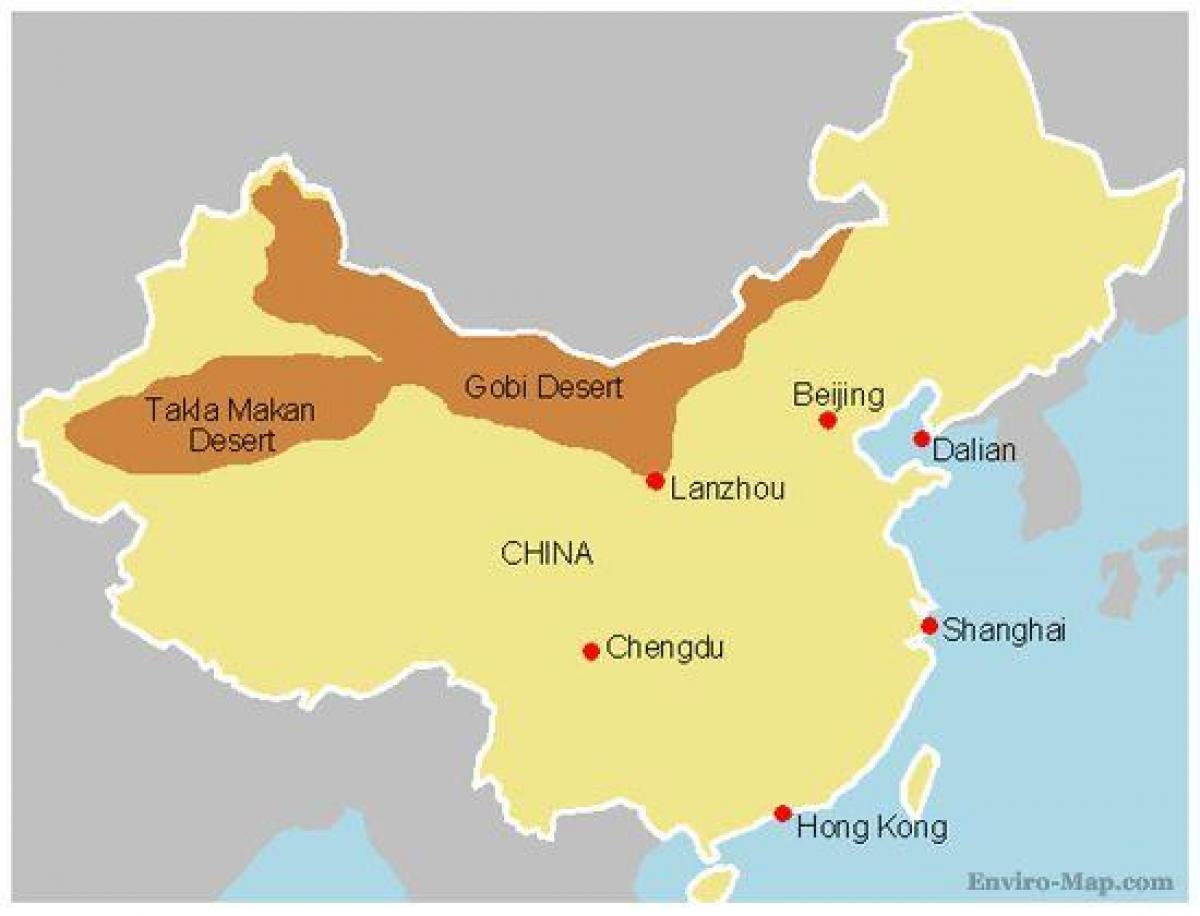 الصين خريطة صحراء غوبي