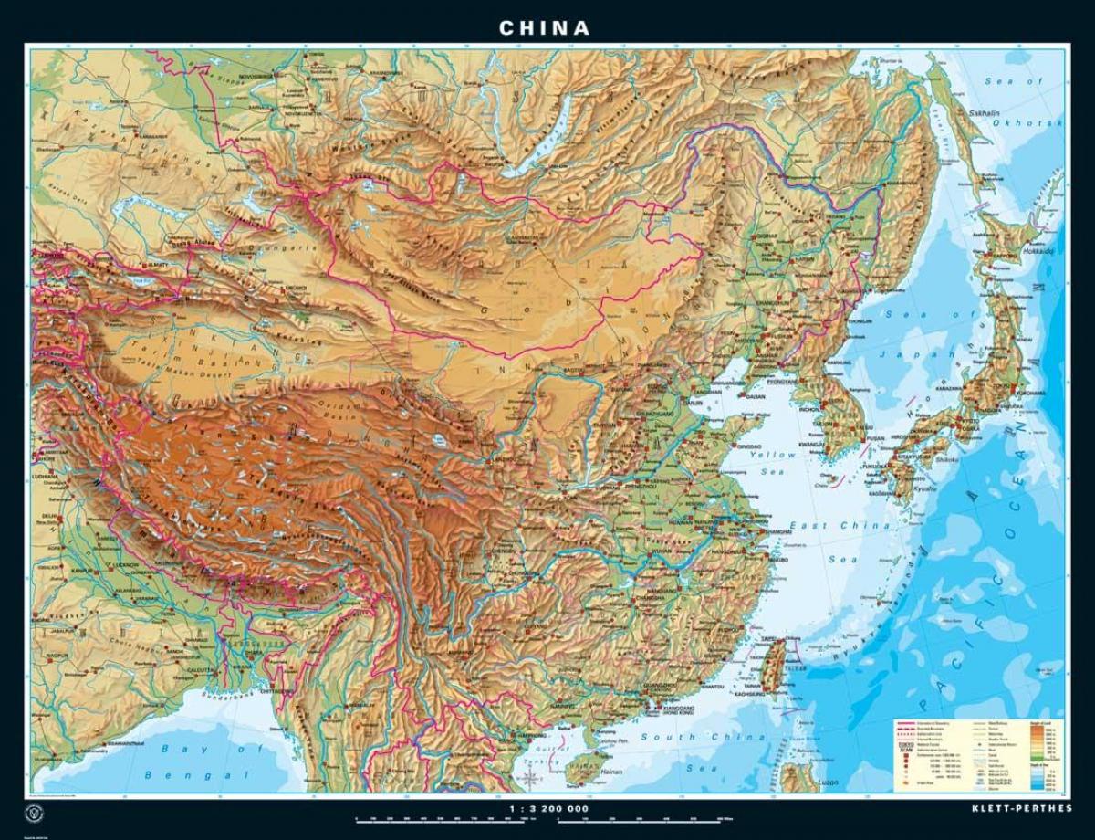 الفيزيوغرافية خريطة الصين