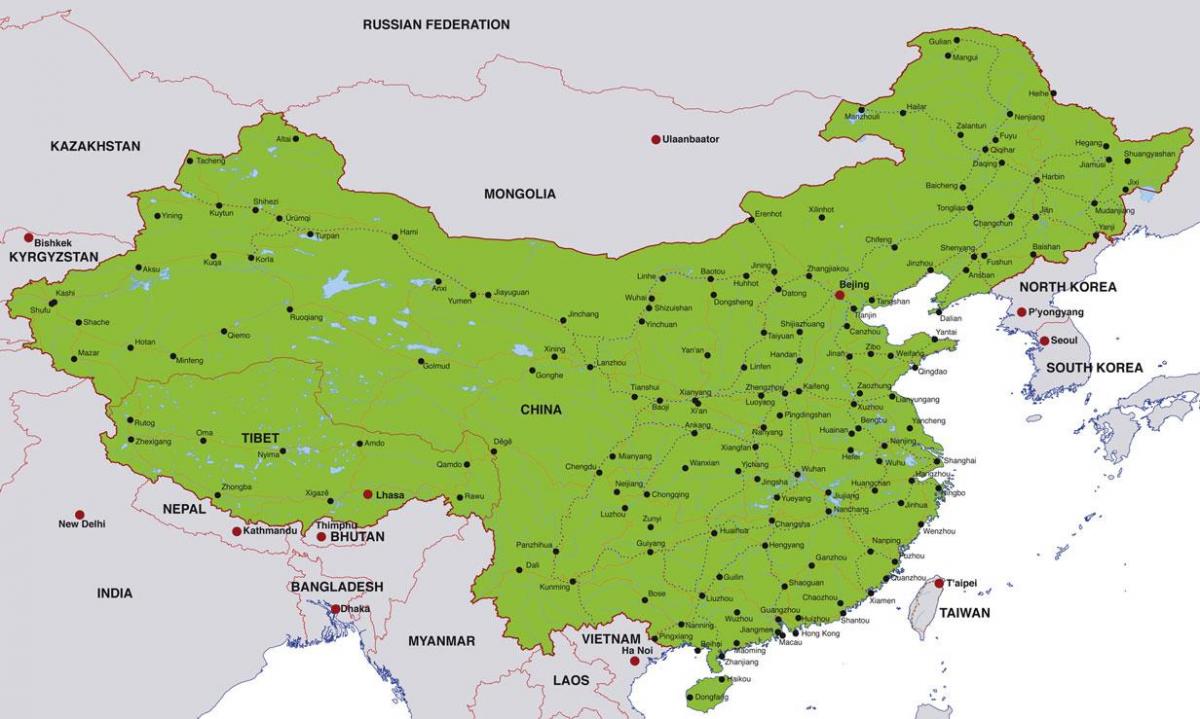 الصين خريطة المدن
